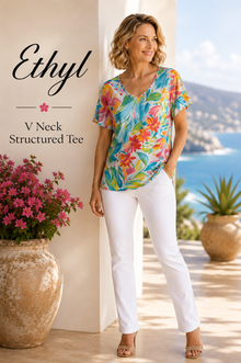 V Neck Structured Tee - Solace