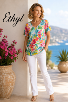 V Neck Structured Tee - Solace