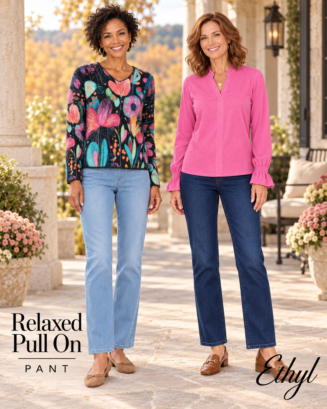 Relaxed Pull On Pant - Lucid