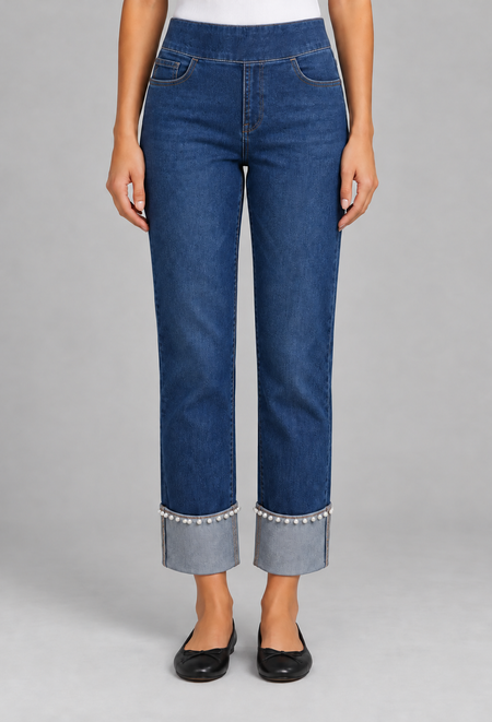 Pearly Girl Cuff Jeans - Idolize