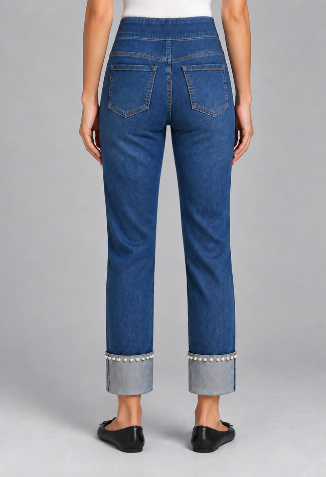 Pearly Girl Cuff Jeans - Plentiful