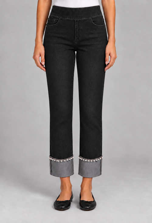 Pearly Girl Cuff Jeans - Idolize