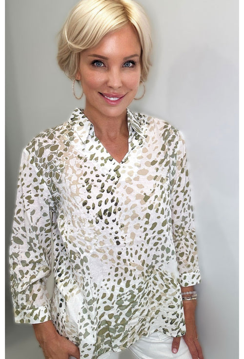 Casual Collar V-Neck Blouse - Current