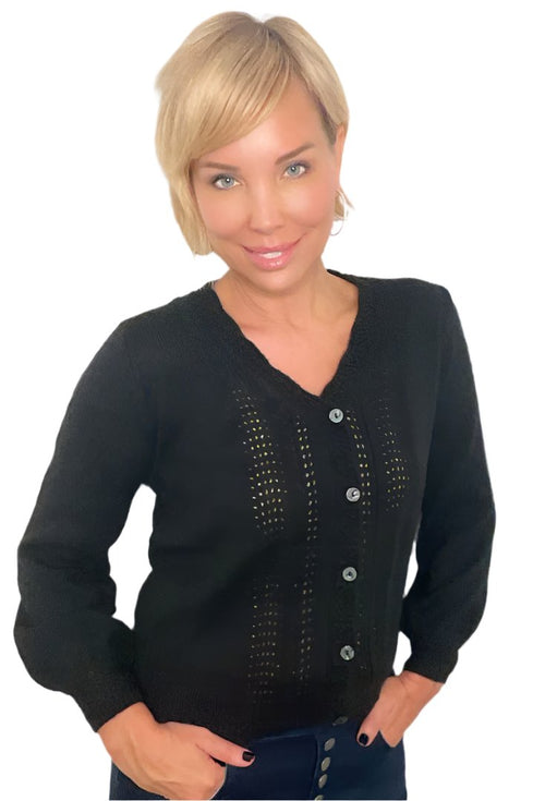 Ethereal Pointelle Cardigan - Satellite