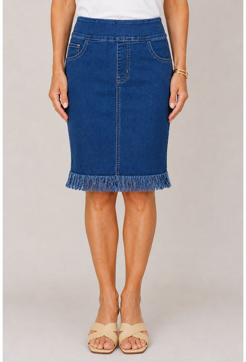 Pull On Fringe Skirt - Fluida