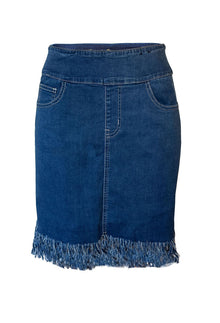 Pull On Fringe Skirt - Fluida