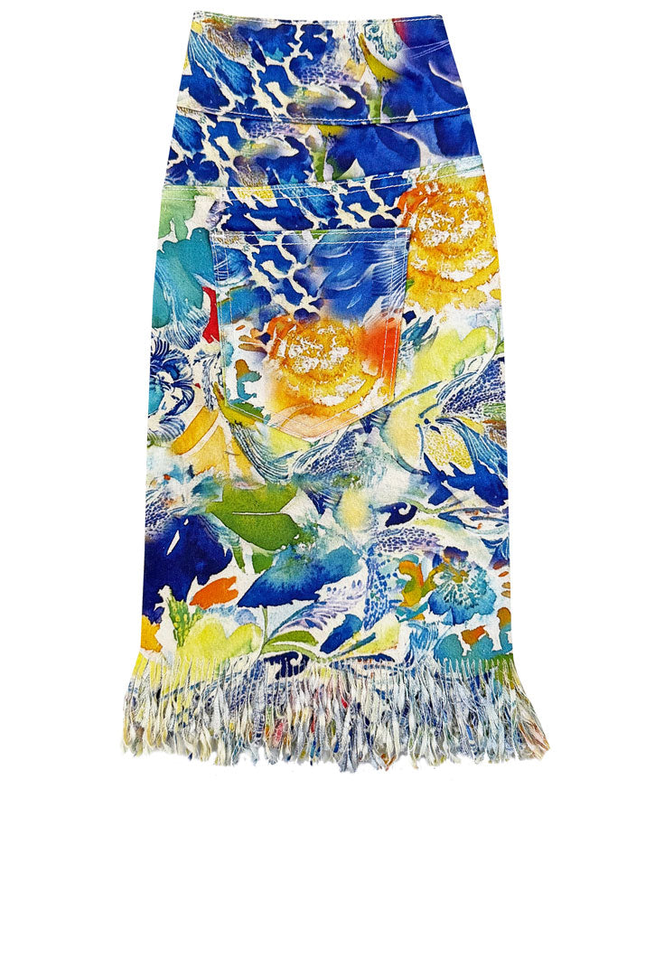 Pull On Fringe Skirt - Jessica