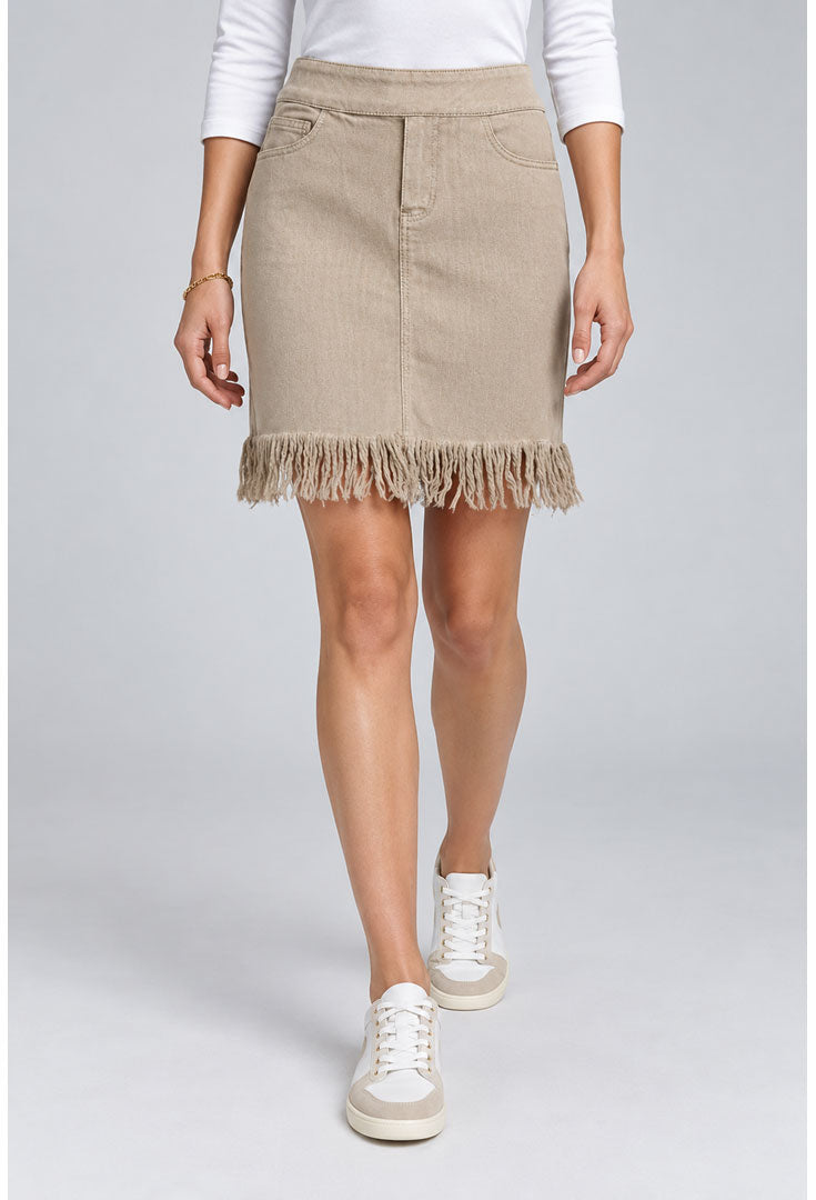 Pull On Fringe Skirt - Rabbit