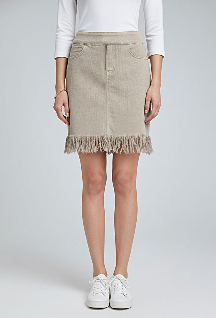 Pull On Fringe Skirt - Rabbit