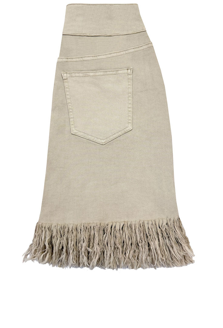 Pull On Fringe Skirt - Rabbit