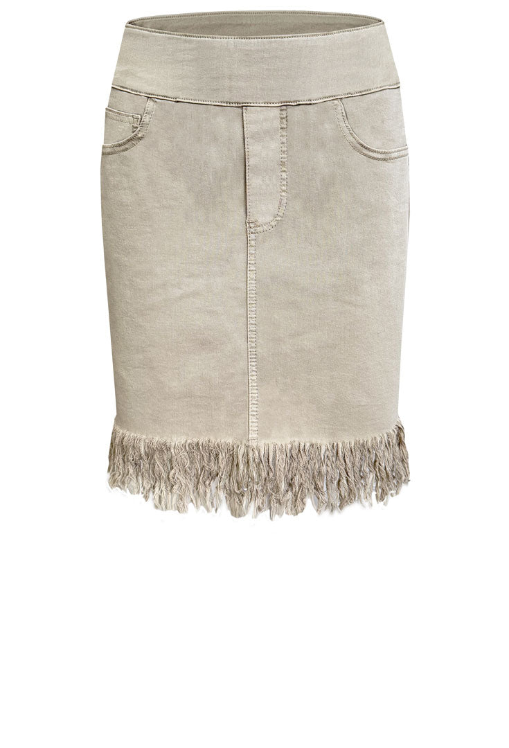 Pull On Fringe Skirt - Rabbit