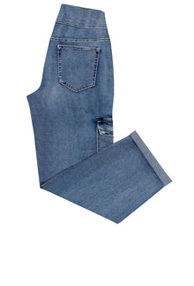 Textured Cargo Jean - Raspberry