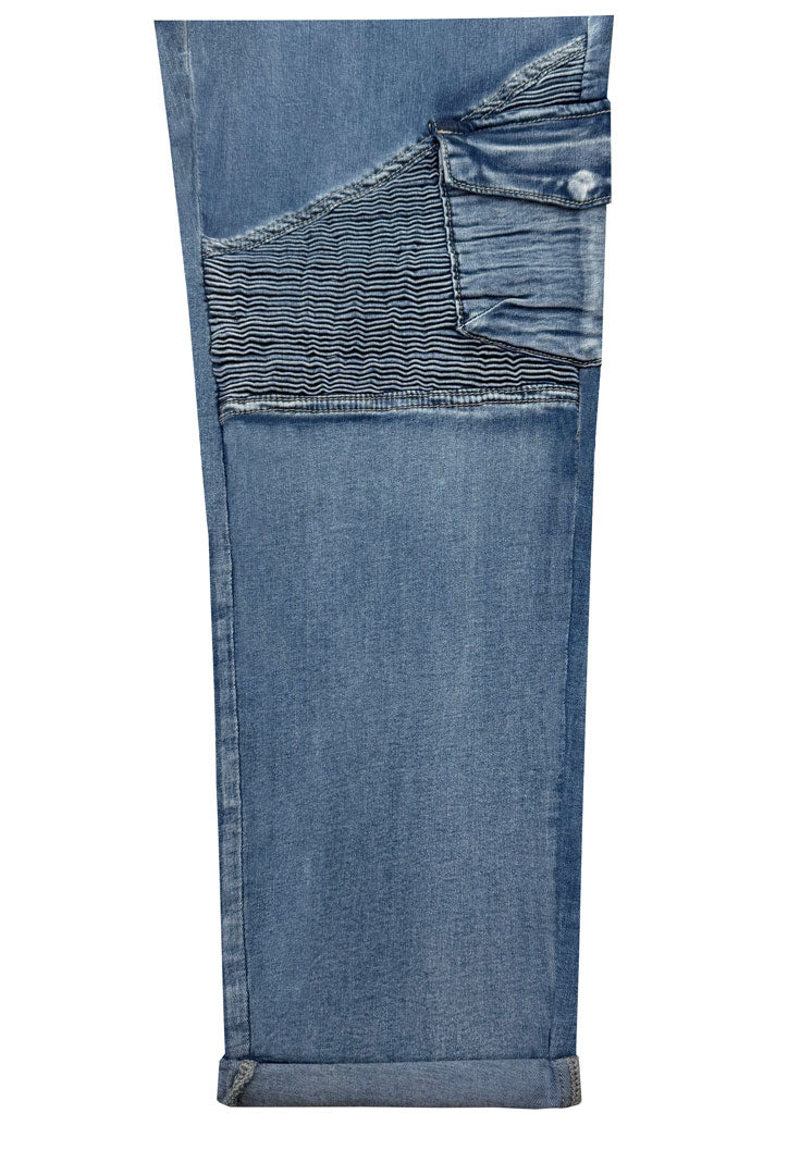 Textured Cargo Jean - Raspberry