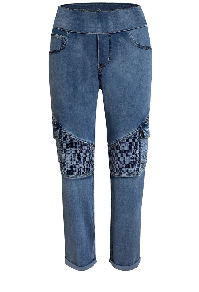 Textured Cargo Jean - Raspberry