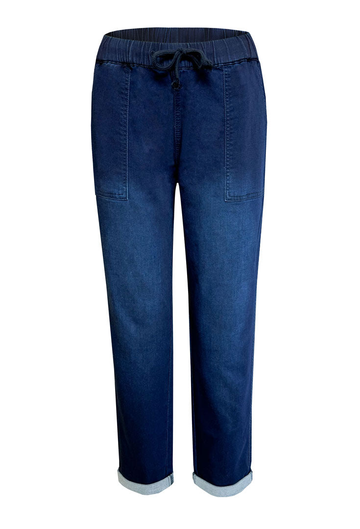 Drawstring Waist Jean - Abyss