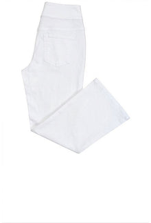 Button Crush Crop Pant - White Gold