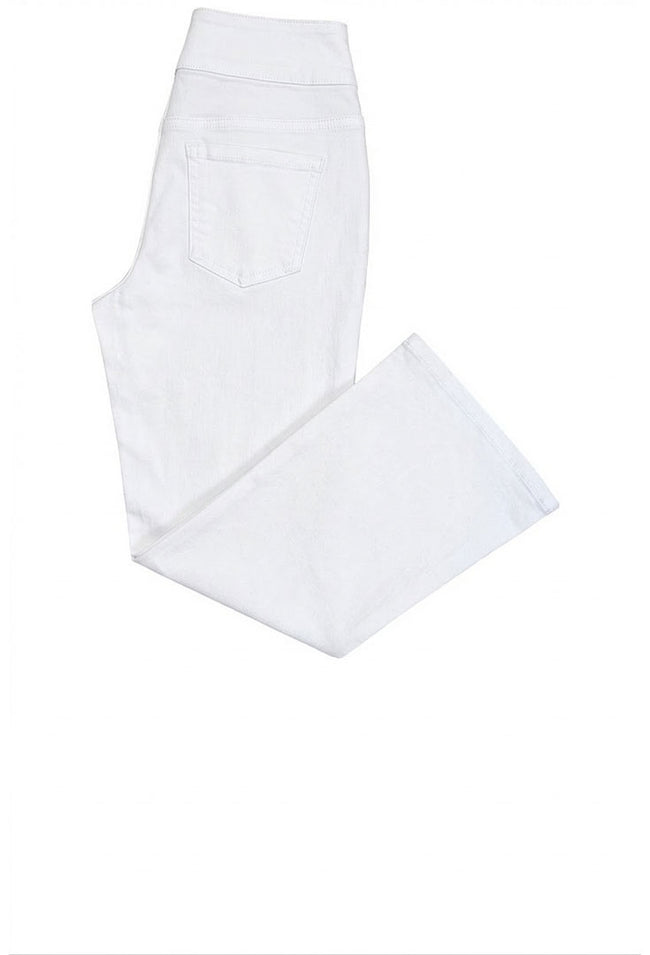 Button Crush Crop Pant - White Gold