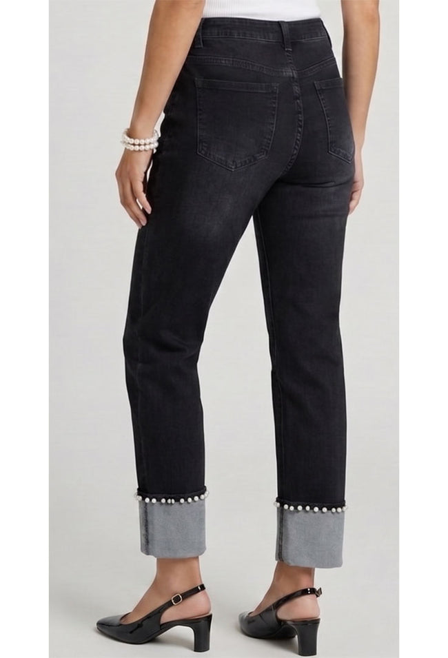 Pearly Girl Cuff Jeans - Idolize