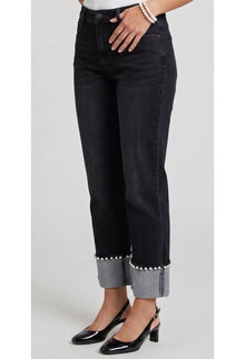 Pearly Girl Cuff Jeans - Idolize
