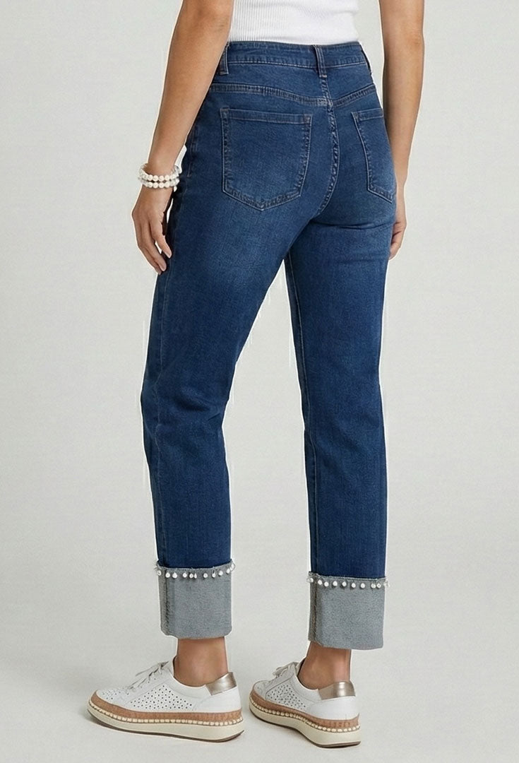 Pearly Girl Cuff Jeans - Plentiful
