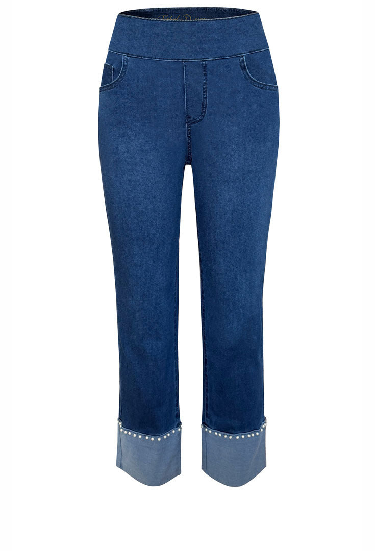 Pearly Girl Cuff Jeans - Plentiful