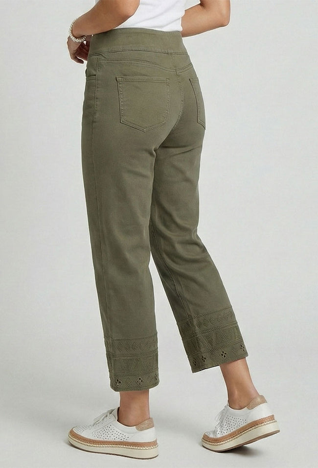 Cropped Crocchet Edge Pant - Conduct