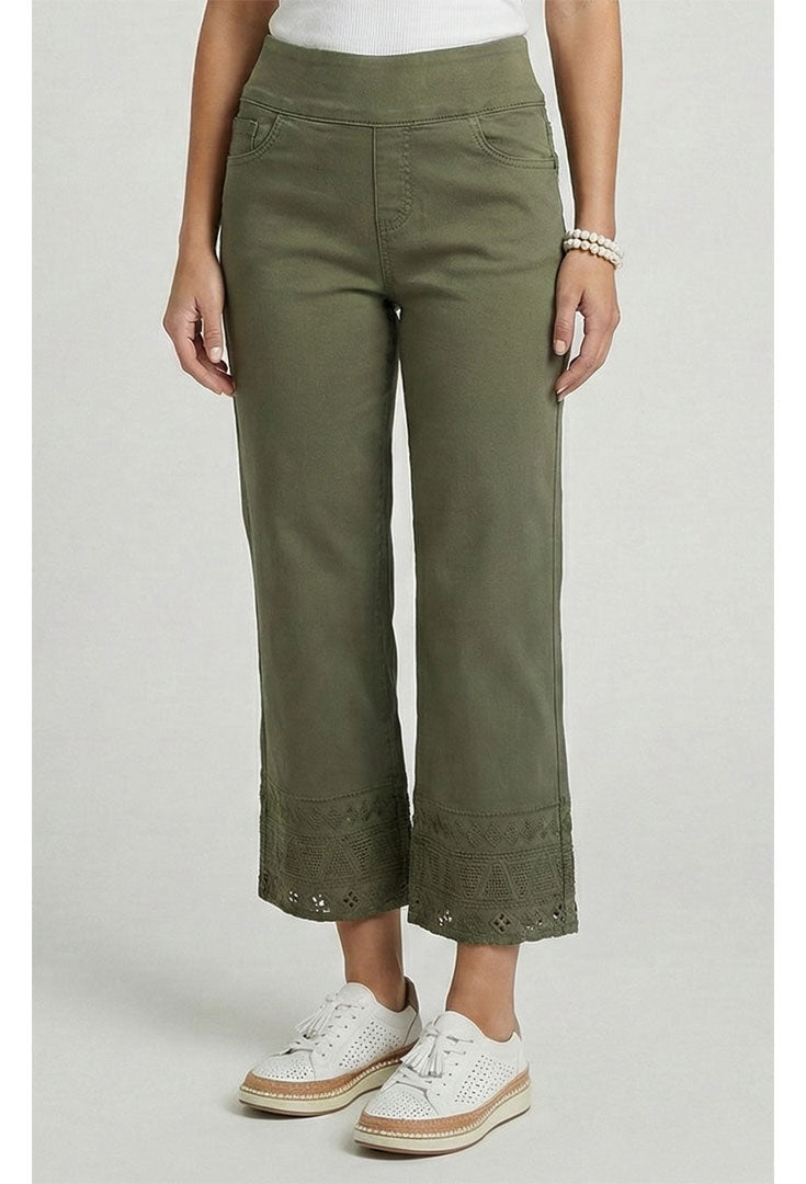 Cropped Crocchet Edge Pant - Conduct