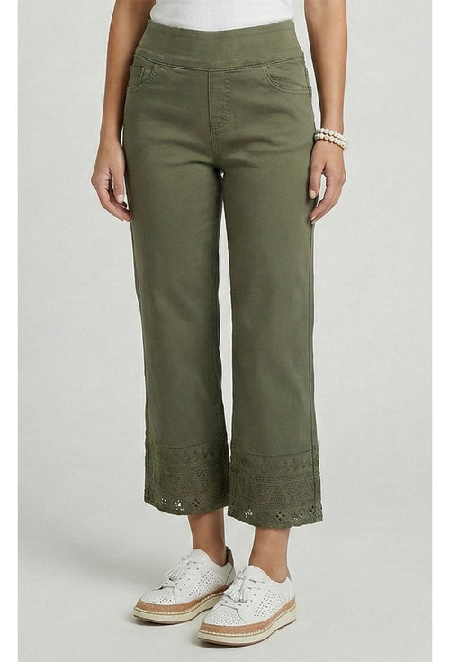 Cropped Crocchet Edge Pant - Conduct