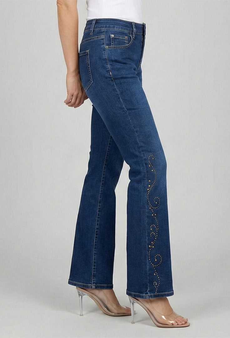 Riveting Boot Cut Jeans - Duet