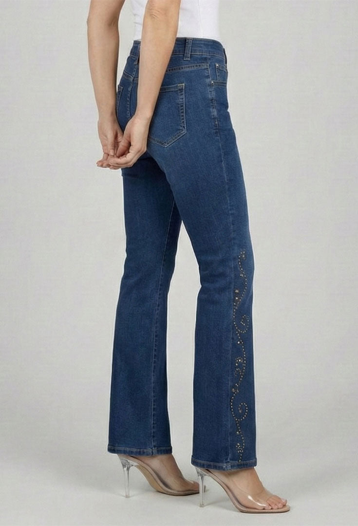 Riveting Boot Cut Jeans - Duet