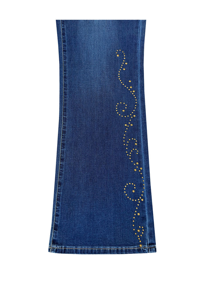 Riveting Boot Cut Jeans - Duet