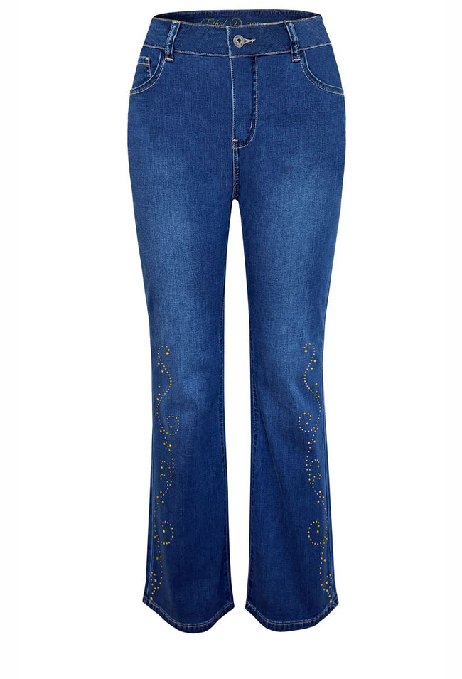 Riveting Boot Cut Jeans - Duet
